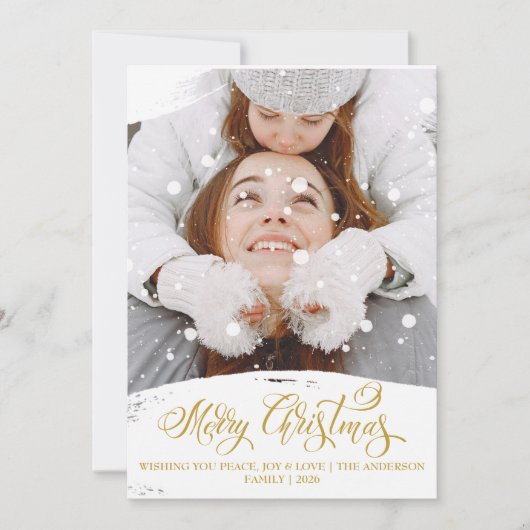 メリークリスマス 雪の降るオーバーレイ写真スクリプト シーズンカード (正面)