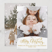 メリークリスマス 雪の降るオーバーレイ写真スクリプト シーズンカード (正面/裏面)