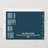 メリークリスマス　雪の青い写真　ホリデーカード シーズンカード (裏面)