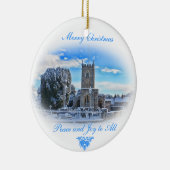 メリークリスマス{雪のTrull教会} セラミックオーナメント (右)