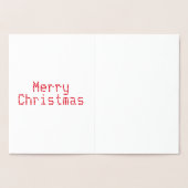 メリークリスマス、雪片、赤 – 銀または金ゴールド 箔カード (内部)