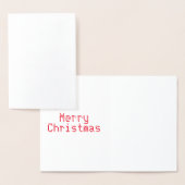 メリークリスマス、雪片、赤 – 銀または金ゴールド 箔カード (ディスプレー)