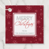 メリークリスマス |雪赤と白片ギフト フェイバータグ (正面)