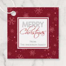 メリークリスマス |雪赤と白片ギフト フェイバータグ
