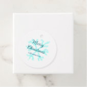 メリークリスマス 青い雪の結晶 ギラギラ輝く フェイバータグ (インサイチュ)