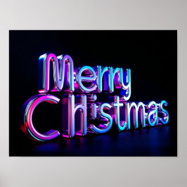 メリークリスマス 高級タイポグラフィポスターペーパー H19 ポスター