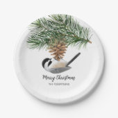 メリークリスマス《鳥》アメリカゴガラオンピネコン ペーパープレート (正面)