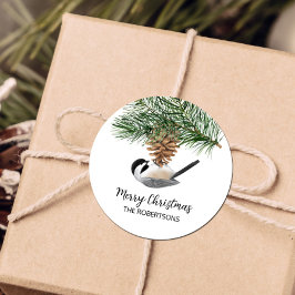 メリークリスマス《鳥》アメリカゴガラオンピネコン ラウンドシール