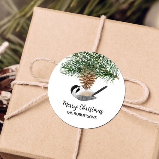 メリークリスマス《鳥》アメリカゴガラオンピネコン ラウンドシール
