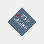 メリークリスマス(鳥)ショウジョウコウカンチョウオンスターズ スタンダードカクテルナプキン (角)