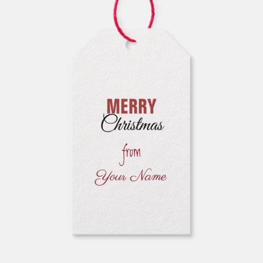 メリークリスマス(鳥)ショウジョウコウカンチョウフェスティバルギフトラベル ギフトタグ (裏面)