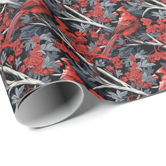 メリークリスマス(鳥)ショウジョウコウカンチョウラッピング紙 ラッピングペーパー (ロールコーナー)