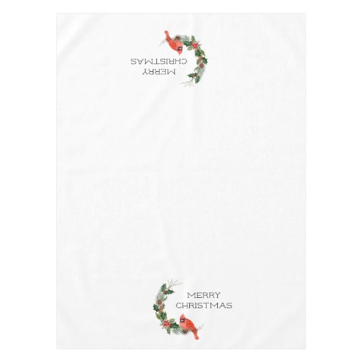 メリークリスマス（鳥）ショウジョウコウカンチョウ テーブルクロス (正面)