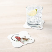 メリークリスマス（鳥）ショウジョウコウカンチョウ&パインコーンクリスマス ペーパーコースター (インサイチュ)