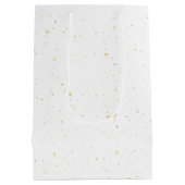 メリークリスマス、黄金の鐘と葉のリース ミディアムペーパーバッグ (裏面)