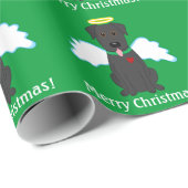 メリークリスマス! 黒い実験室の天使の包装紙 ラッピングペーパー (ロールコーナー)