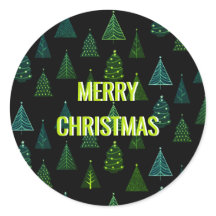 メリークリスマス!黒と緑のクリスマスツリー