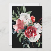 メリークリスマス |黒の水色の花 シーズンカード (裏面)