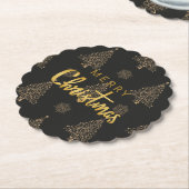 メリークリスマス、黒人と金ゴールド。 ペーパーコースター (アングル)