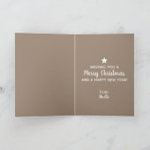 メリークリスマス!黒人女性サンタハットホワイトスターズ カード (内部)