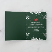 メリークリスマス、黒人女性(サンタハット付き)、緑 シーズンカード (内部)