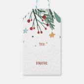 メリークリスマス、黒人女性、レッドサンタハット ギフトタグ (裏面)