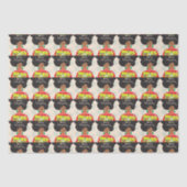 メリークリスマス、黒人女性、明るいセーターの贈り物 薄葉紙 (正面)