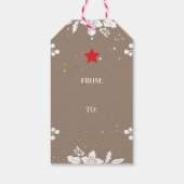 メリークリスマス、黒人女性、赤サンタハット、ブラウン ギフトタグ (裏面)