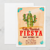 メリークリスマス 黒板のサボテン　パーティへの招待 招待状 (正面/裏面)