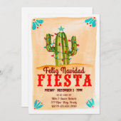 メリークリスマス 黒板のサボテン パーティーの招待状 招待状 (正面/裏面)