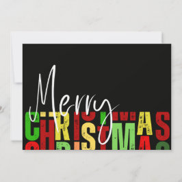メリークリスマス 黒色のカラフルなグリーティングカード