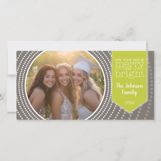 メリークリスマス – 1つのアールデコと写真 シーズンカード (正面)