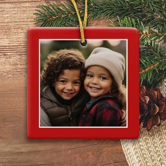 メリークリスマス（1枚の写真あり） – 赤い独身の面 セラミックオーナメント