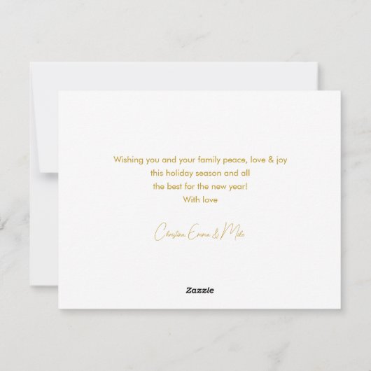 メリークリスマス!1枚の写真、白ミニマル、 シーズンカード (裏面)