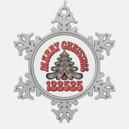メリークリスマス 122525 スノーフレークピューターオーナメント