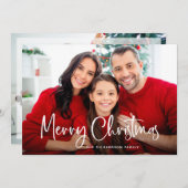 メリークリスマス | 2枚のカジュアル写真のスクリプト シーズンカード (正面/裏面)