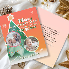 メリークリスマス!2枚の写真、クリスマスツリー シーズンカード