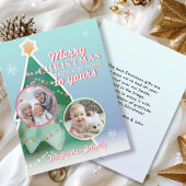 メリークリスマス!2枚の写真、クリスマスツリー シーズンカード