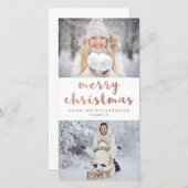 メリークリスマス | 2枚フェイクのバラ金ゴールド シーズンカード (正面/裏面)