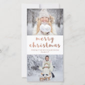 メリークリスマス | 2枚フェイクのバラ金ゴールド シーズンカード (正面)