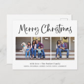 メリークリスマス | 2枚モダンの写真 シーズンポストカード (正面/裏面)