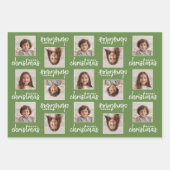 メリークリスマス – 2正方形の写真 – 3色 ラッピングペーパーシート (正面)