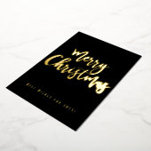 メリークリスマス 2023年おめでとう エレガントなブラックとゴールド 箔シーズンカード (回転した状態)