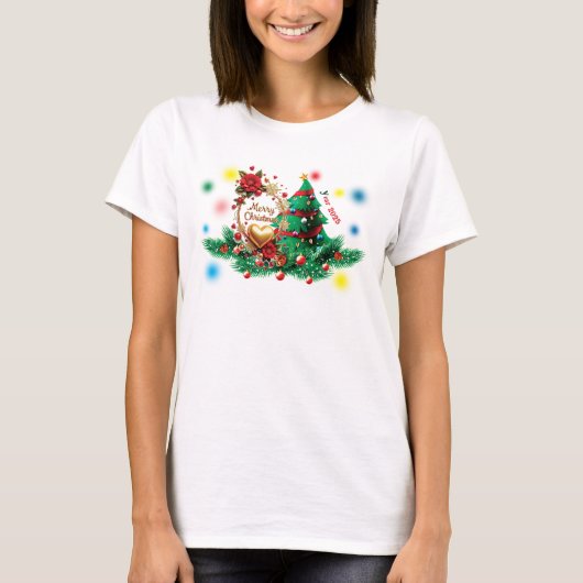 メリークリスマス 2025 レディースTシャツ Tシャツ (正面)