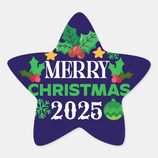 メリークリスマス 2025-86303 星シール (正面)