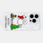 メリークリスマス 2 ツリー スッキング スノーマン iPhoneケース (裏面横)