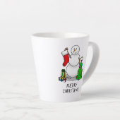 メリークリスマス 2 ツリー ストッキング スノーマン カフェラテマグ (右アングル)