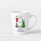 メリークリスマス 2 ツリー ストッキング スノーマン カフェラテマグ (右)