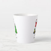 メリークリスマス 2 ツリー ストッキング スノーマン カフェラテマグ (正面)