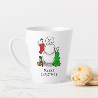 メリークリスマス 2 ツリー ストッキング スノーマン カフェラテマグ
